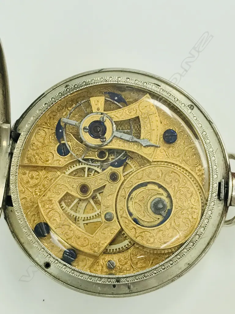 19thC Continental silver consular cased pocket watch with exhibition back, Image 1++