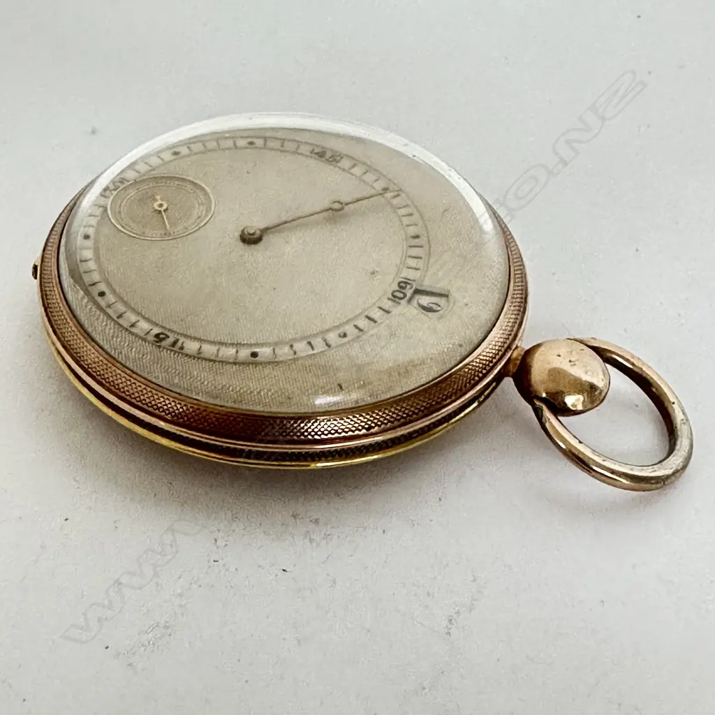 Swiss gold plated, keywind, jump hour, cylinder pocket watch by Courvoisier Frères (Swiss 1842-1882), Image 1++