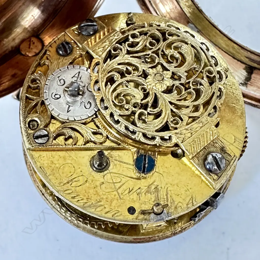 A George III gilt brass consular cased pocket watch by J. Tarts of London (active 1755-90). Image 1++