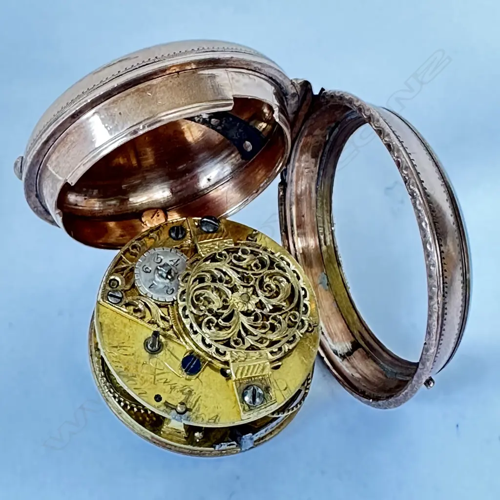 A George III gilt brass consular cased pocket watch by J. Tarts of London (active 1755-90). Image 1++