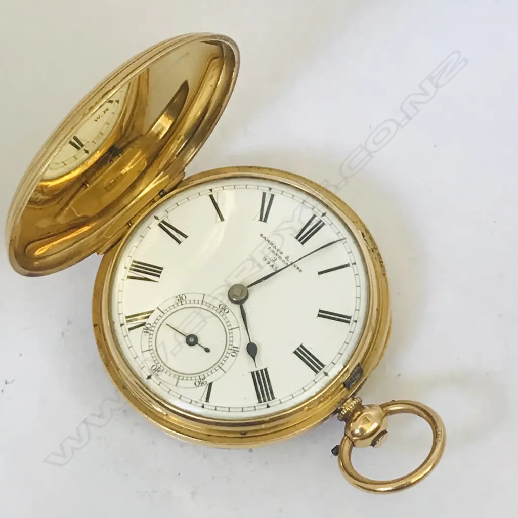 Victorian 18ct gold hunter pocket watch Barraud and Lund, Cornhill London, No.2/9485 Image 1++