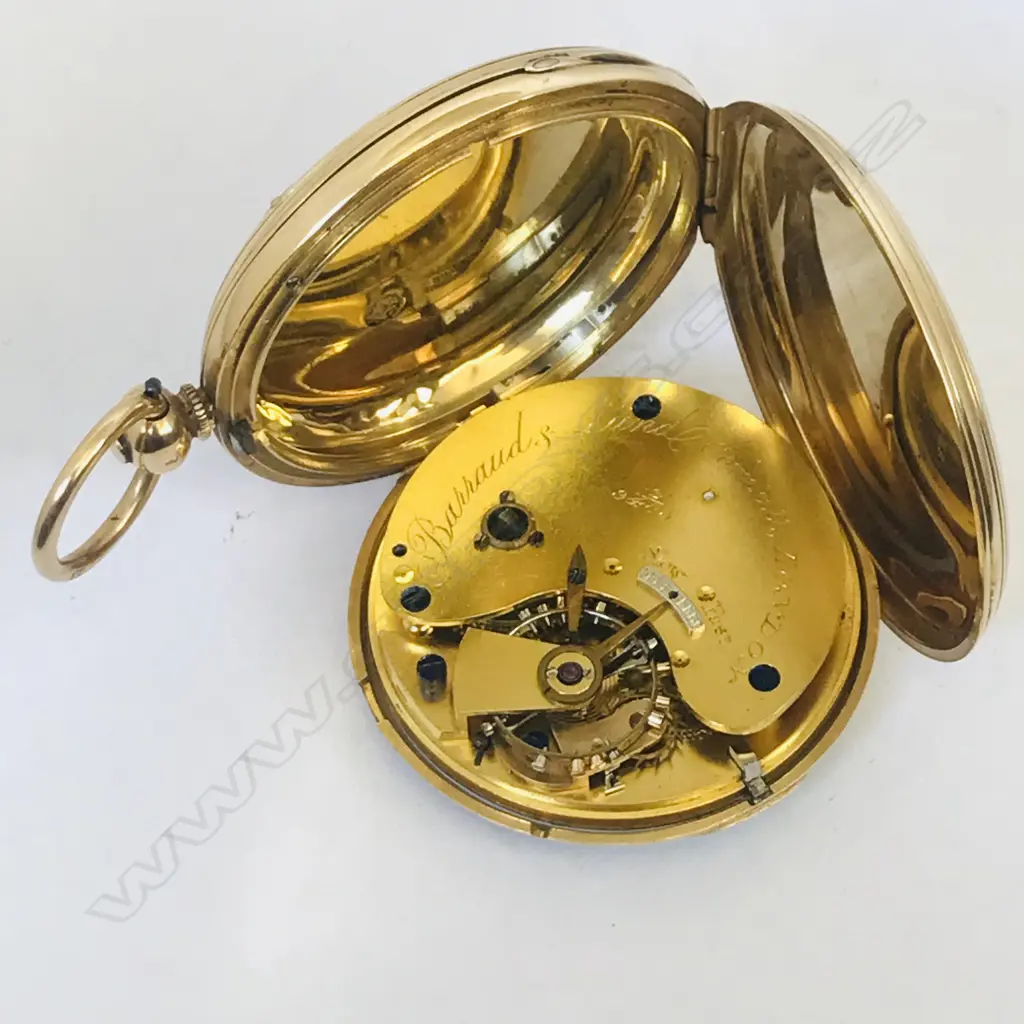 Victorian 18ct gold hunter pocket watch Barraud and Lund, Cornhill London, No.2/9485 Image 1++