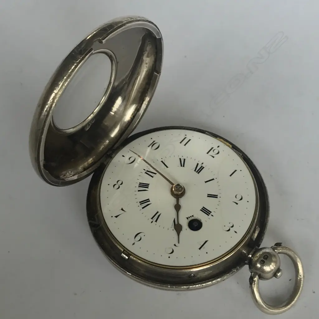 George III silver consular cased half hunter pocket watch, fusée verge movement, numbered 20216. Image 1++