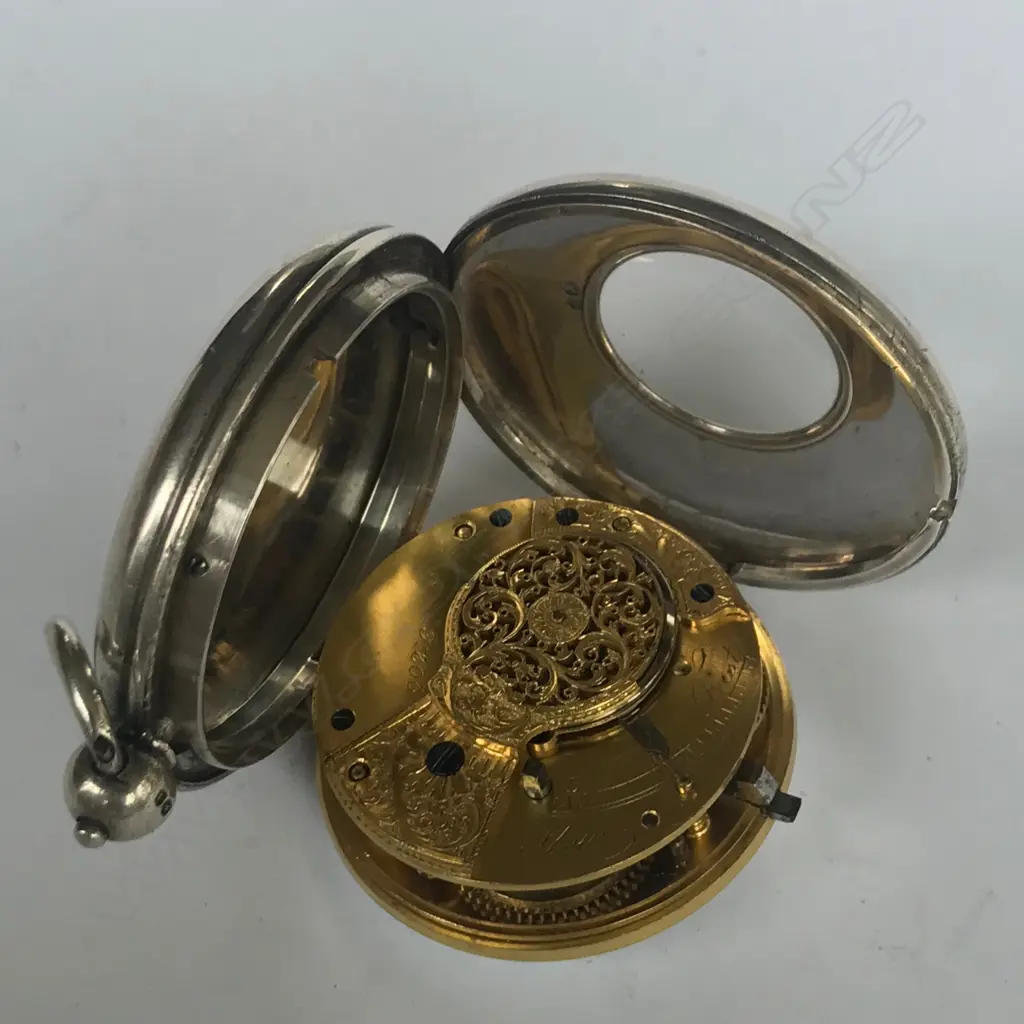 George III silver consular cased half hunter pocket watch, fusée verge movement, numbered 20216. Image 1++