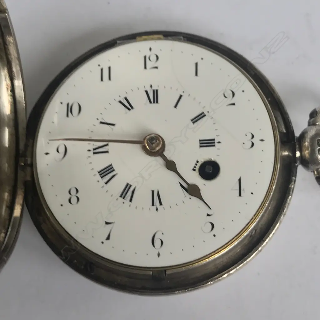 George III silver consular cased half hunter pocket watch, fusée verge movement, numbered 20216. Image 1++