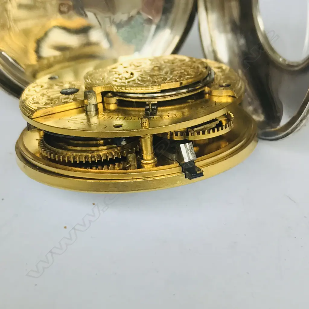 George III silver consular cased half hunter pocket watch, fusée verge movement, numbered 20216. Image 1++