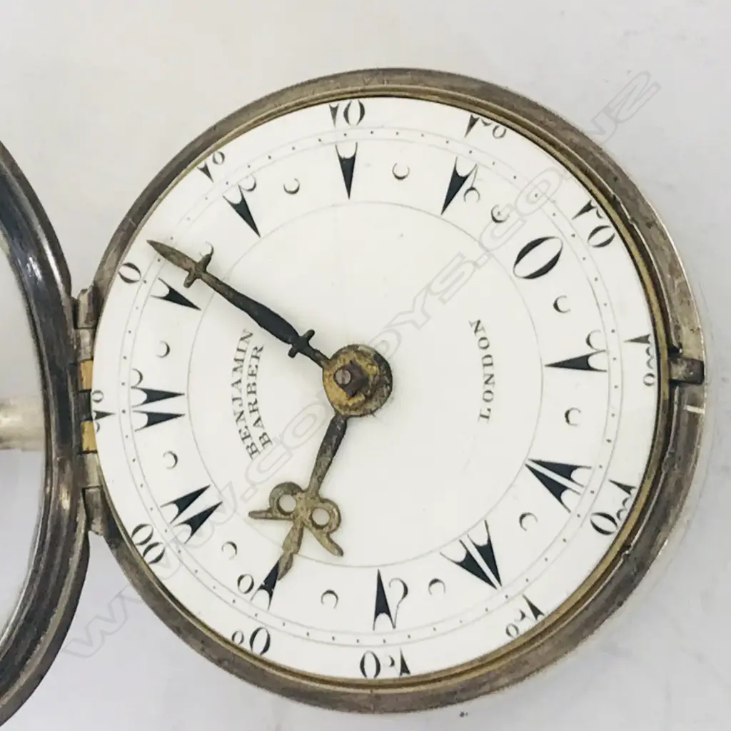 George III silver Benjamin Barber triple cased pocket watch, made for the Turkish market. Image 1++