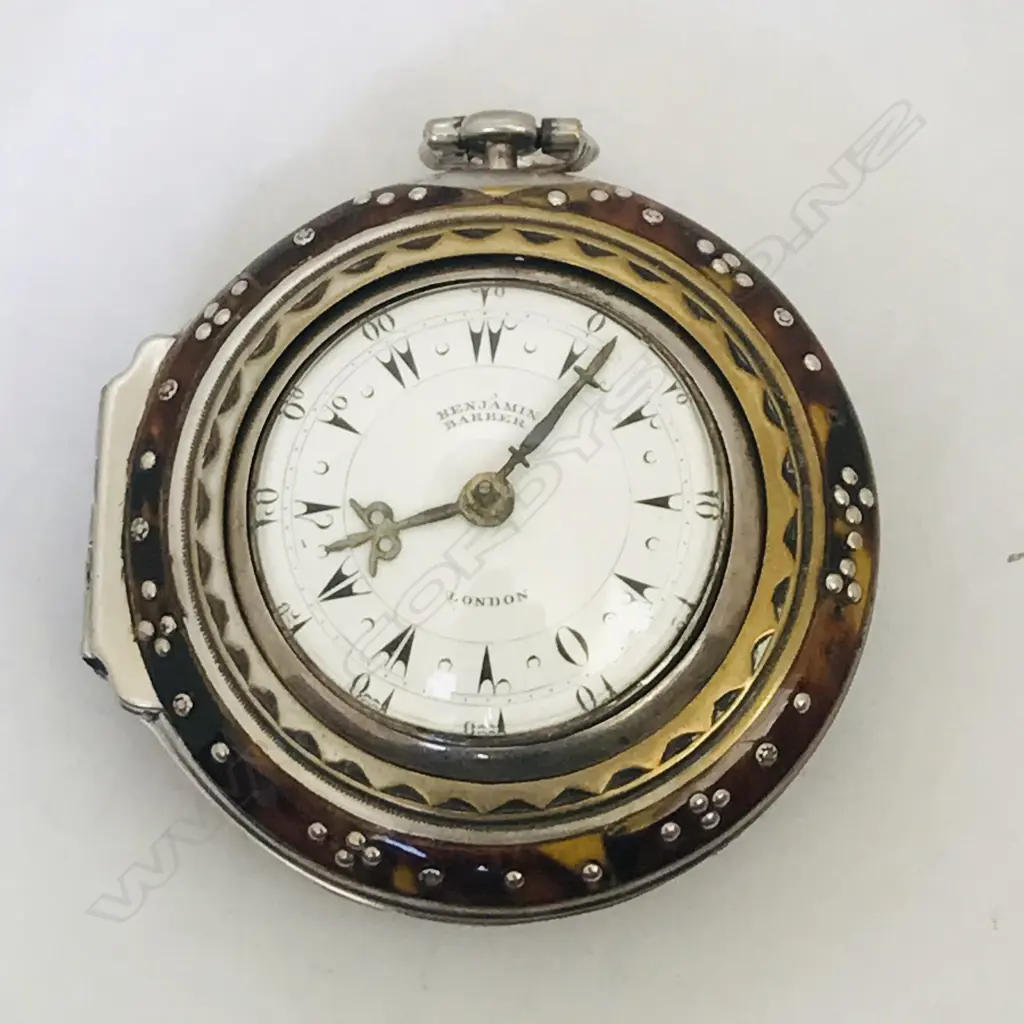 George III silver Benjamin Barber triple cased pocket watch, made for the Turkish market. Image 1++