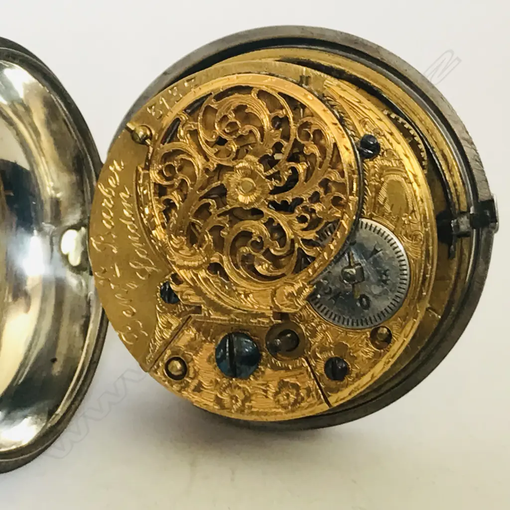 George III silver Benjamin Barber triple cased pocket watch, made for the Turkish market. Image 1++