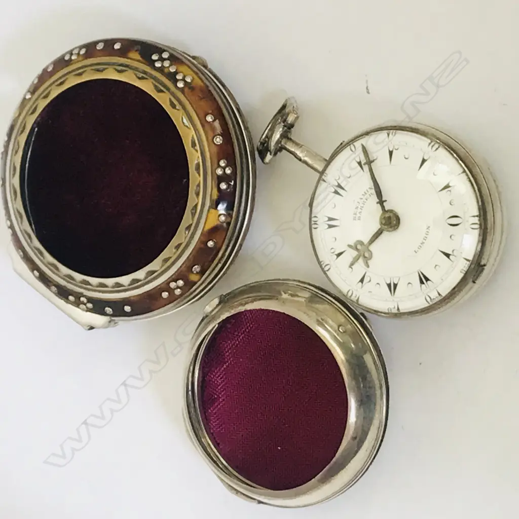 George III silver Benjamin Barber triple cased pocket watch, made for the Turkish market. Image 1++