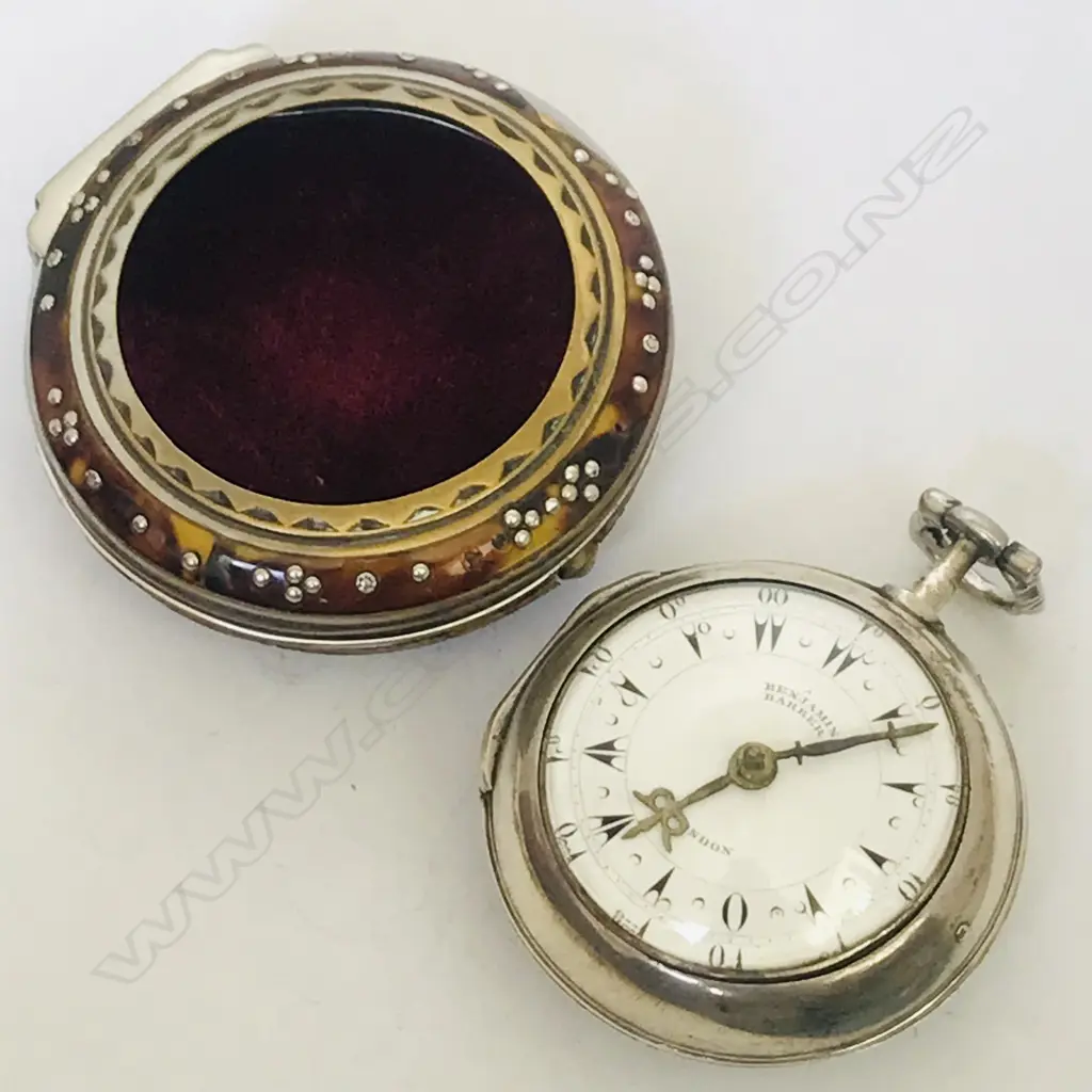 George III silver Benjamin Barber triple cased pocket watch, made for the Turkish market. Image 1++
