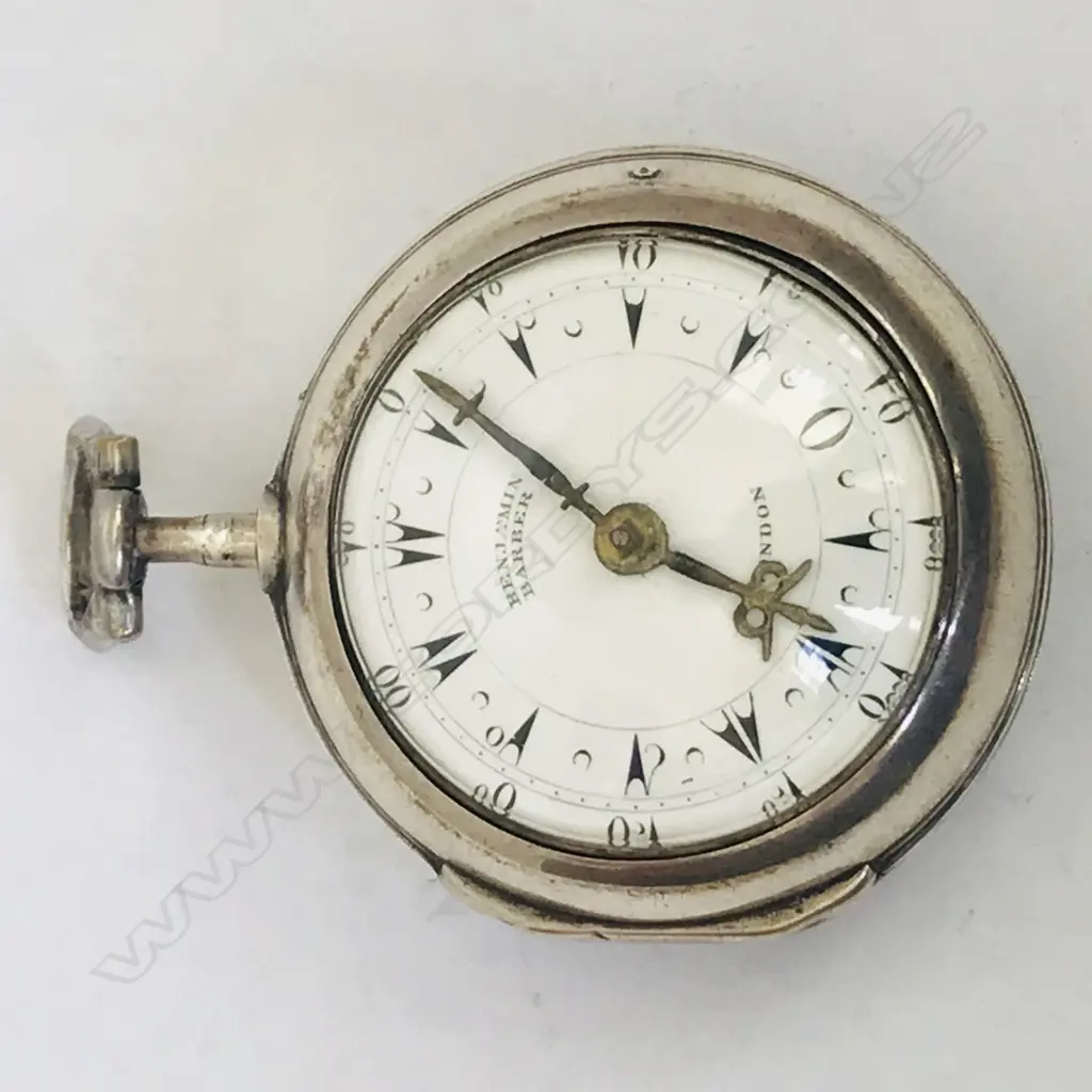 George III silver Benjamin Barber triple cased pocket watch, made for the Turkish market. Image 1++
