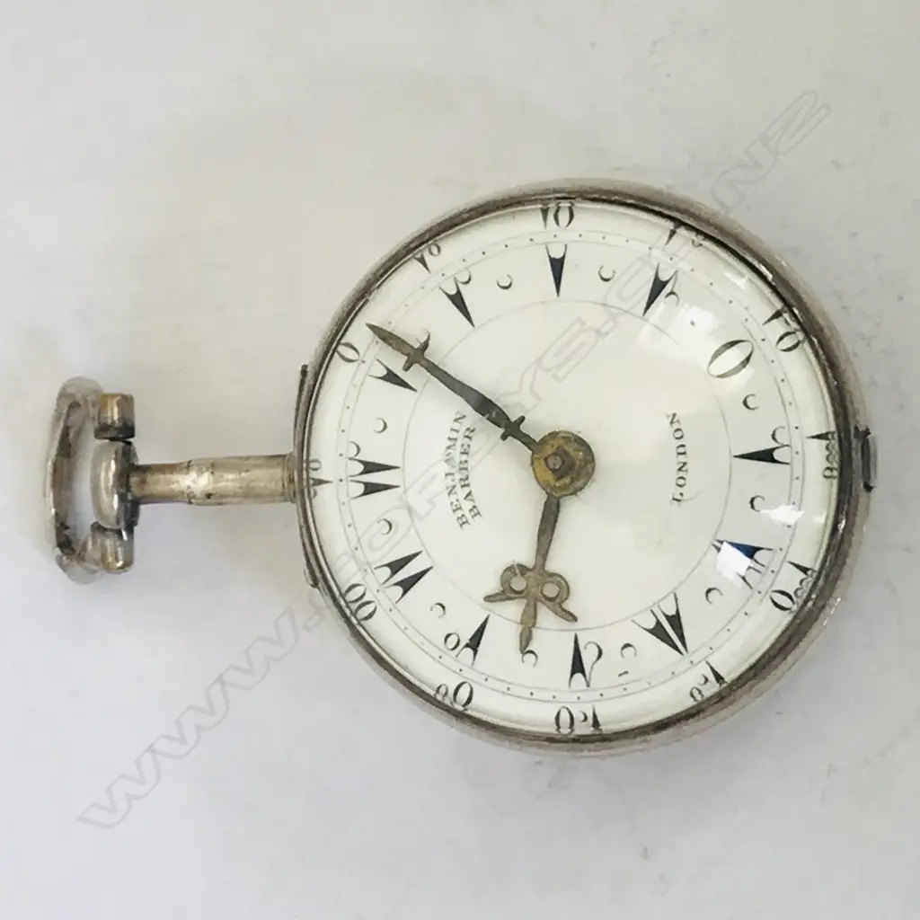 George III silver Benjamin Barber triple cased pocket watch, made for the Turkish market. Image 1++