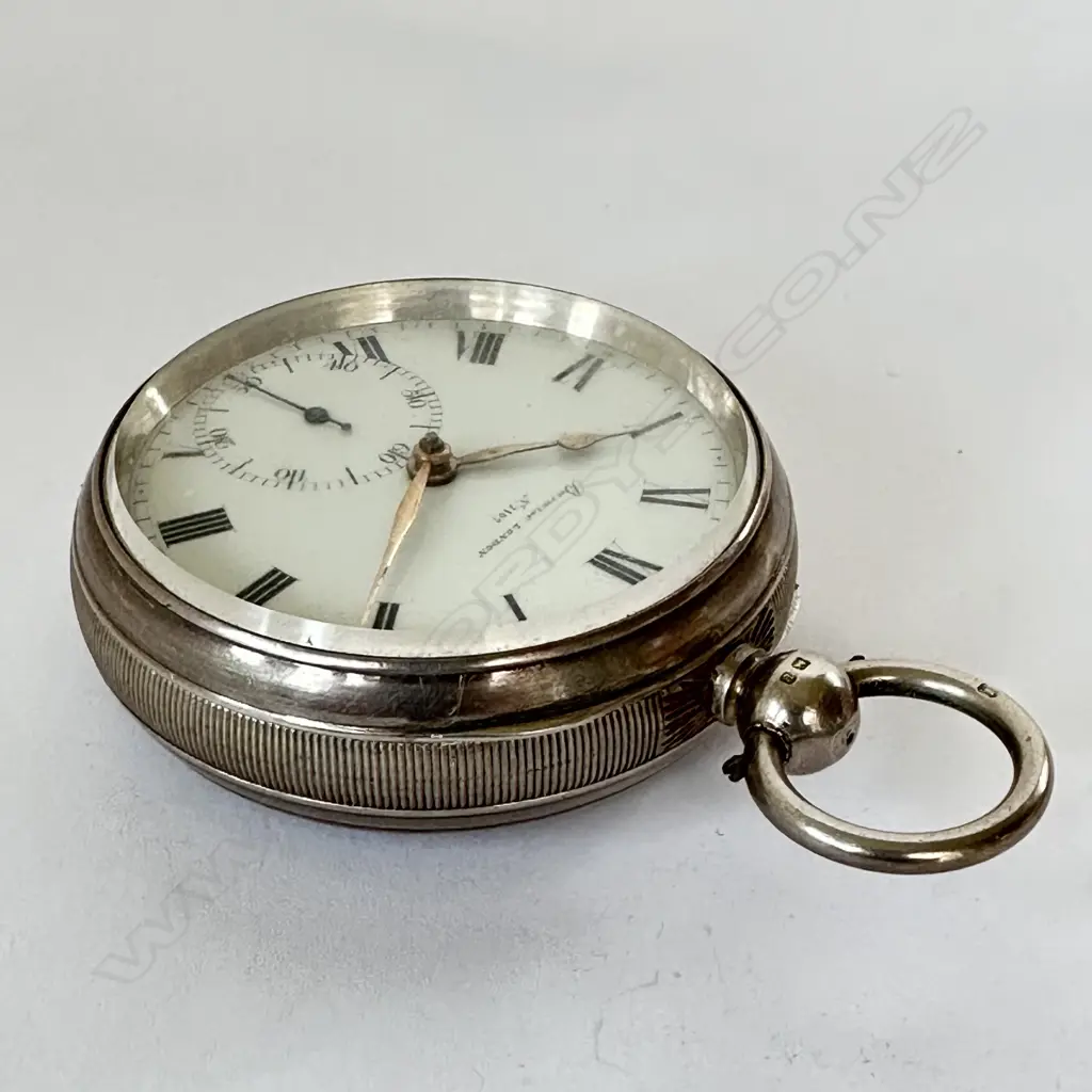 Substantial Victorian silver cased open face pocket watch, the keywind movement of earlier period by Barwise, London, number 7107 Image 1++