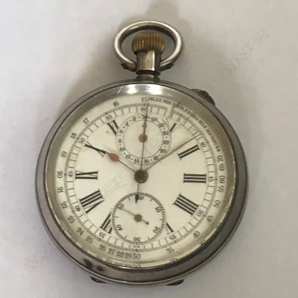 Late 19thC Swiss .935 silver open face chronometer pocket watch, Image 1++