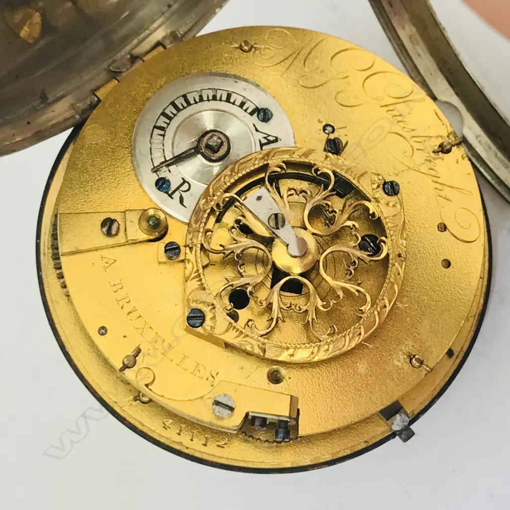Early 19thC silver consular cased pocket watch, by M.G. Ghiesbreght a Bruxelles, Image 1++