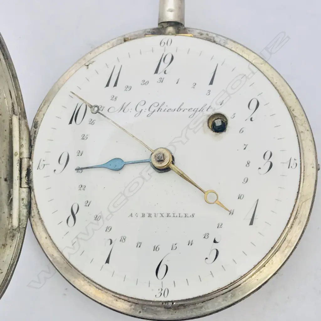 Early 19thC silver consular cased pocket watch, by M.G. Ghiesbreght a Bruxelles, Image 1++