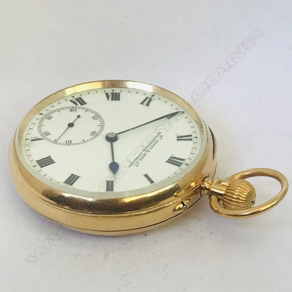 Edwardian 18ct gold open face pocket watch, by Batty & Sons, Manchester Image 1++