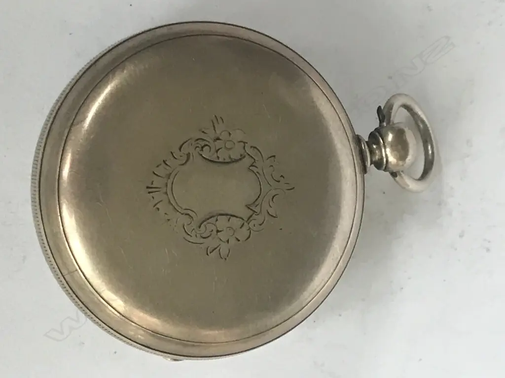 French silver consular cased pocket watch signed Liomin in Hambourg, with German verge movement. Image 1++
