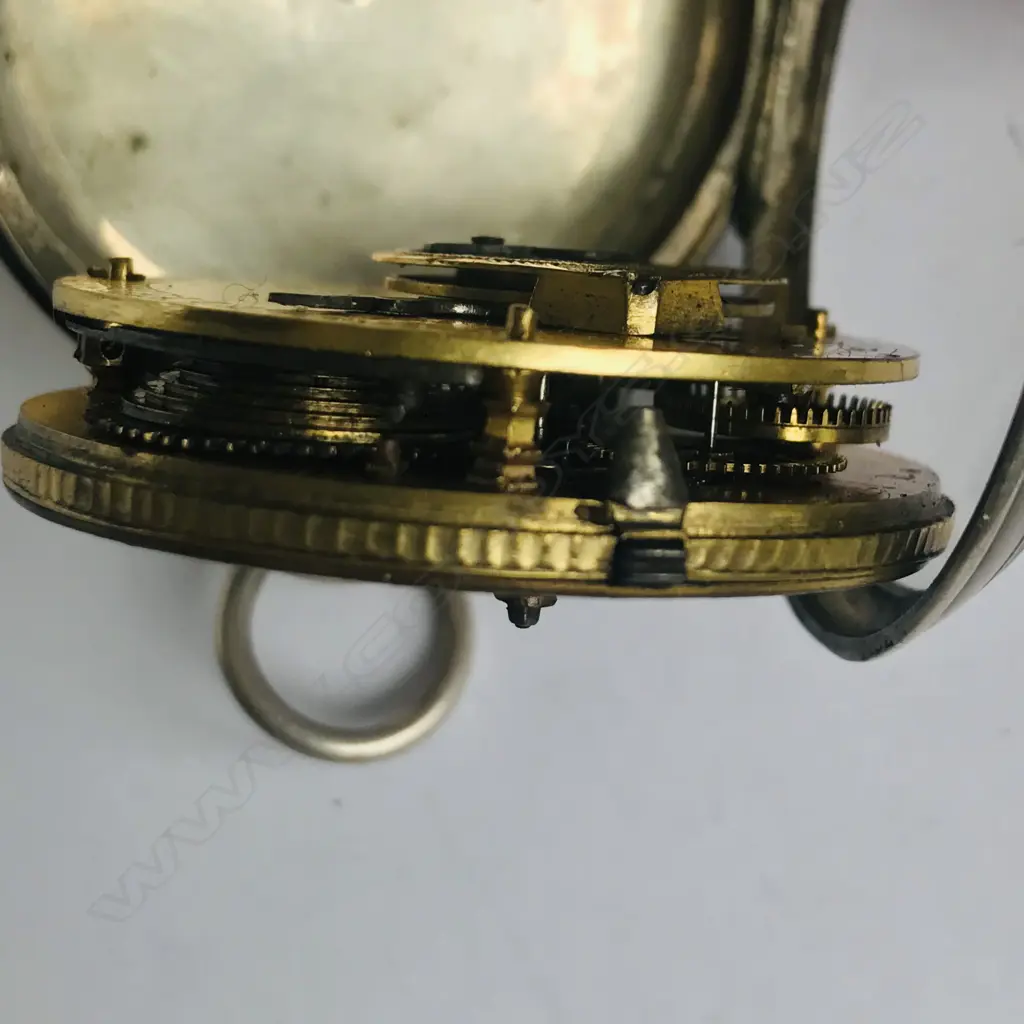 French silver consular cased pocket watch signed Liomin in Hambourg, with German verge movement. Image 1++