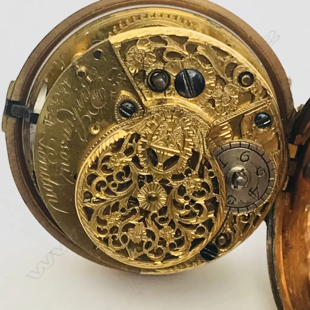 Underpainted horn pair case verge pocket watch, c.1780 Image 1++