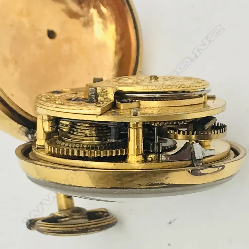 Underpainted horn pair case verge pocket watch, c.1780 Image 1++