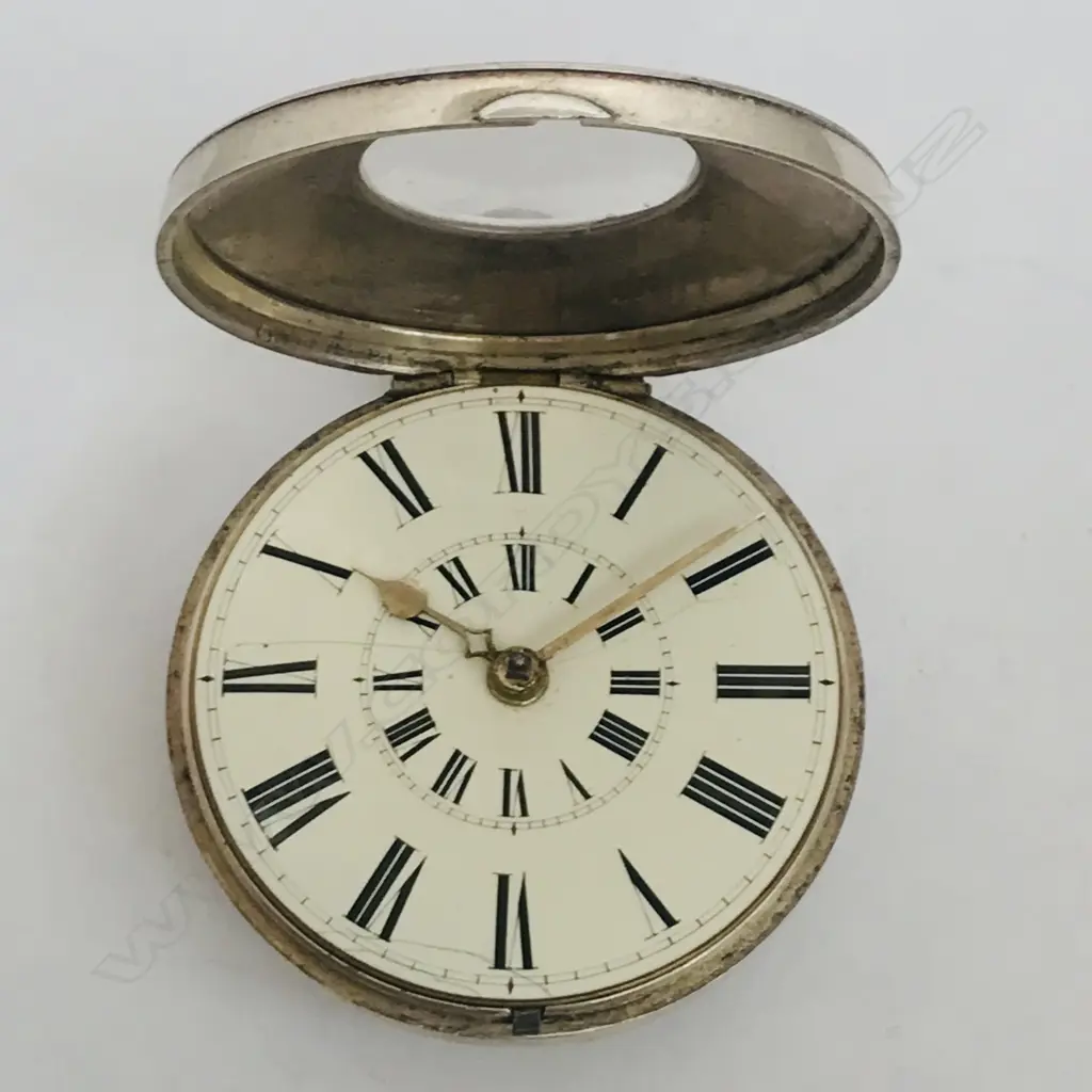 Victorian silver pair case half-hunter pocket watch, by Skarratt, Kington, numbered 26374, Image 1++