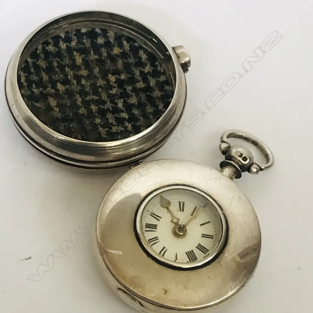 Victorian silver pair case half-hunter pocket watch, by Skarratt, Kington, numbered 26374, Image 1++