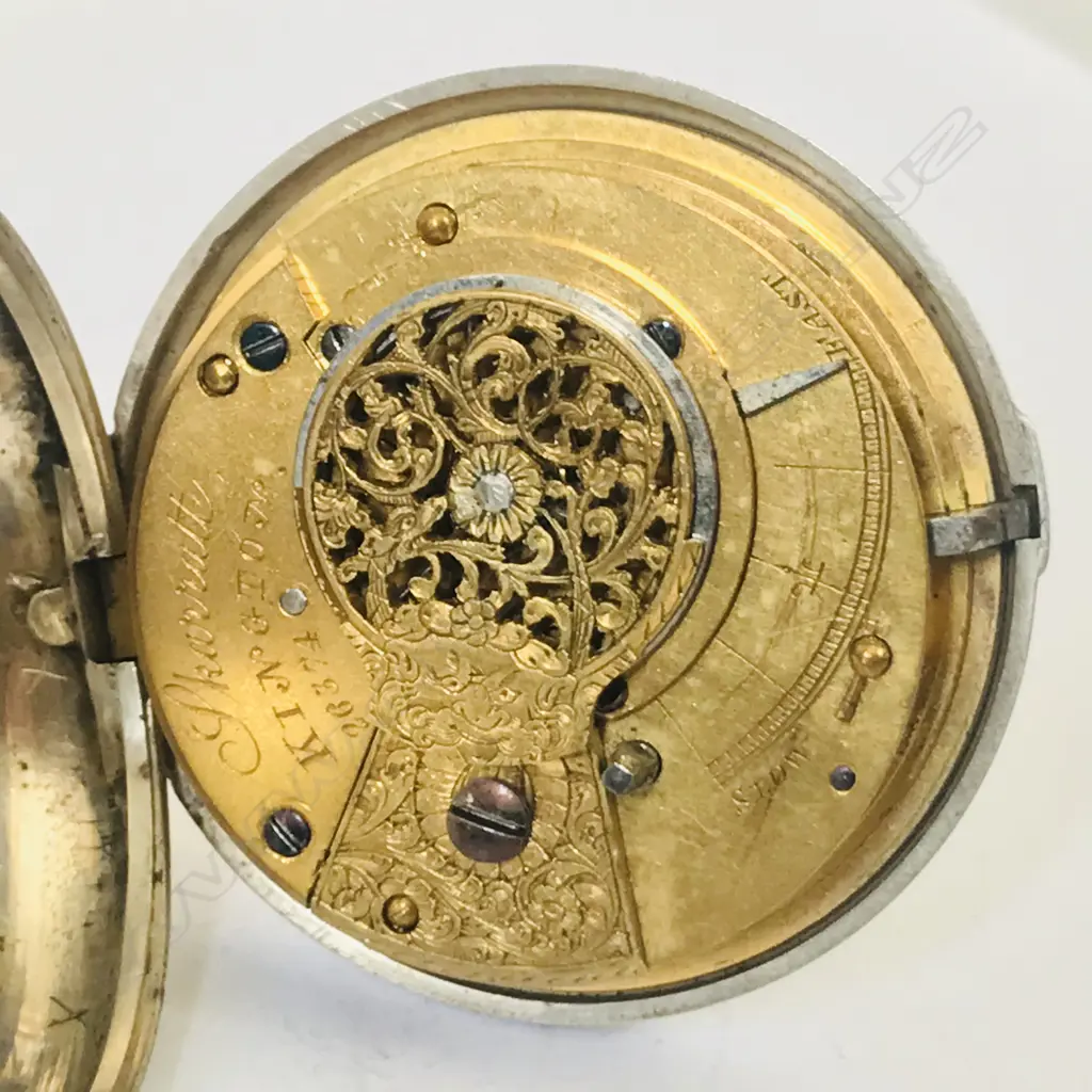Victorian silver pair case half-hunter pocket watch, by Skarratt, Kington, numbered 26374, Image 1++
