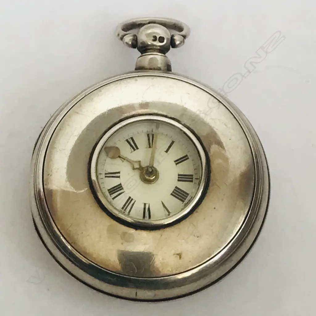 Victorian silver pair case half-hunter pocket watch, by Skarratt, Kington, numbered 26374, Image 1++