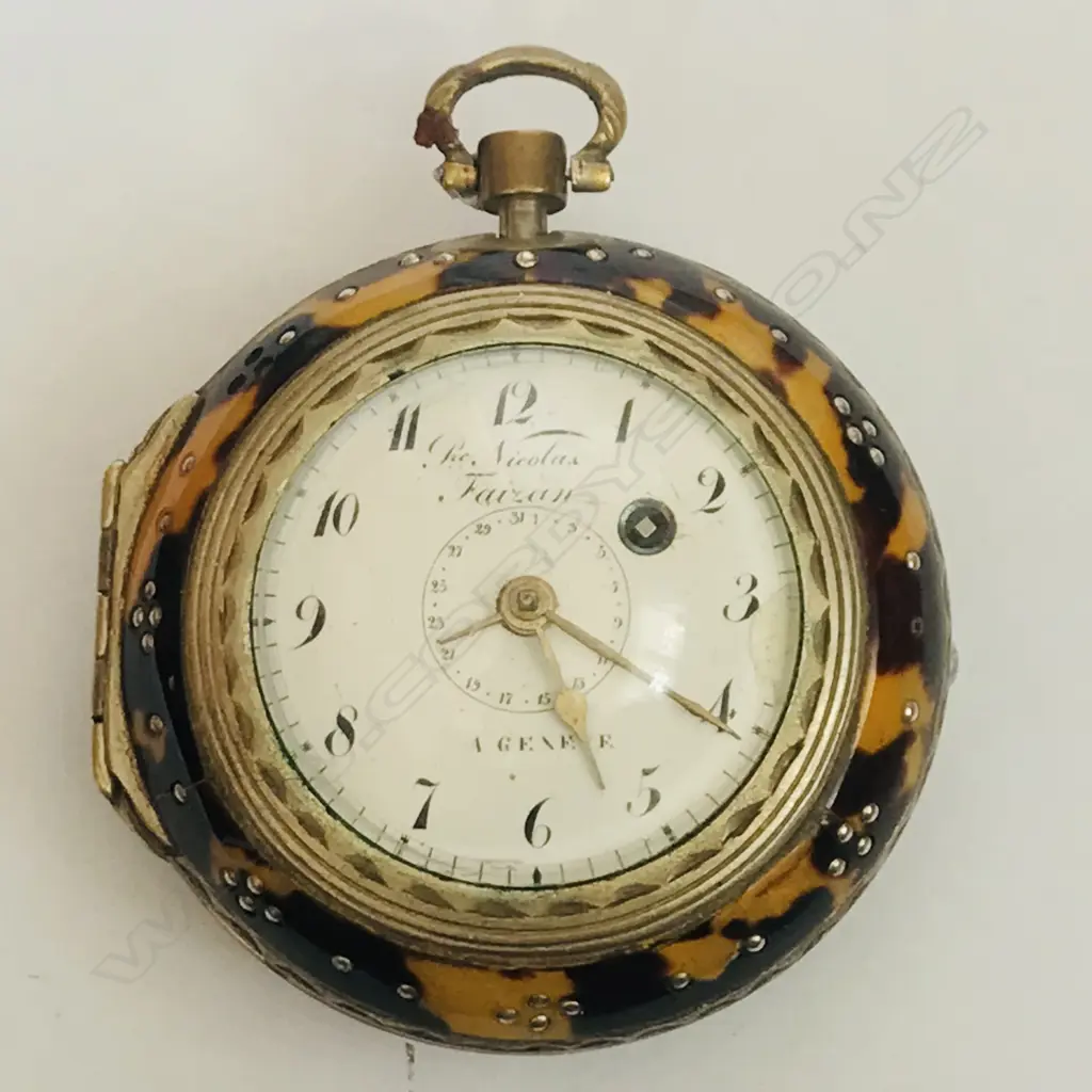 A large consular tortoiseshell cased pocket watch by Pierre-Nicolas Faizan a Geneve, (b.1768) Image 1++