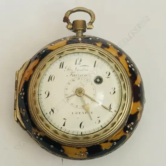 A large consular tortoiseshell cased pocket watch by Pierre-Nicolas Faizan a Geneve, (b.1768)