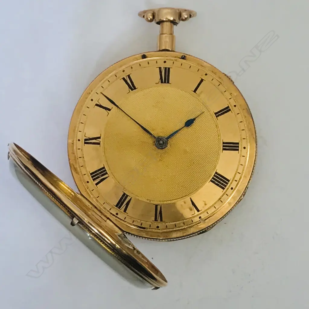 18ct gold French open face quarter repeater pocket watch, Image 1++