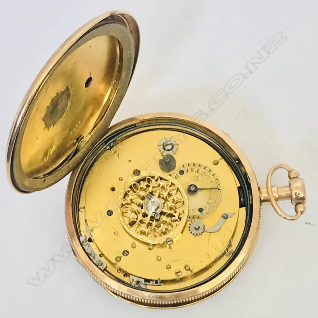 18ct gold French open face quarter repeater pocket watch, Image 1++