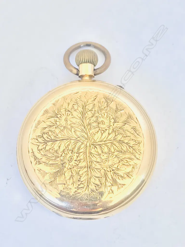 An Edwardian 18ct gold hunter pocket watch by S. Smith London Image 1++