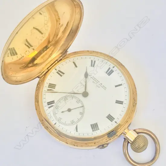An Edwardian 18ct gold hunter pocket watch by S. Smith London