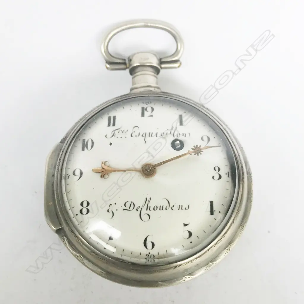 Early 19thC French silver consular cased verge pocket watch by Les Frères Esquivillon & De Choudens Image 1++