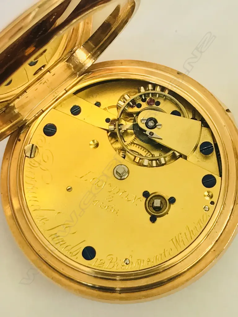 18ct gold half hunter pocket watch, signed Barraud and Lunds, London, number 3/4966 Image 1++