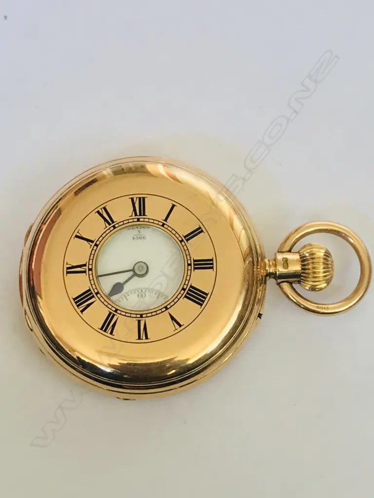 18ct gold half hunter pocket watch, signed Barraud and Lunds, London, number 3/4966 Image 1++