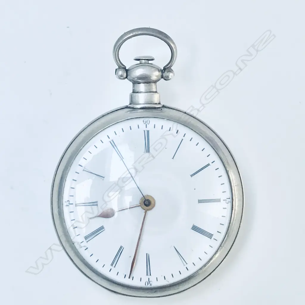 19thC Continental silver consular cased pocket watch with exhibition back, for the Chinese market. Image 1++