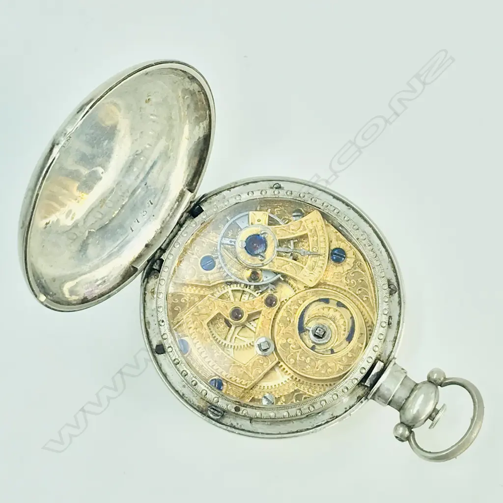 19thC Continental silver consular cased pocket watch with exhibition back, for the Chinese market. Image 1++