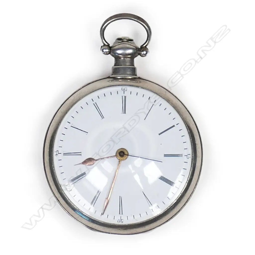 19thC Continental silver consular cased pocket watch with exhibition back, for the Chinese market. Image 1++