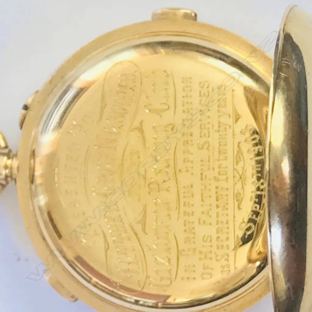 18ct gold hunter cased split seconds chronograph pocket watch, by Baume (Longines) Image 1++