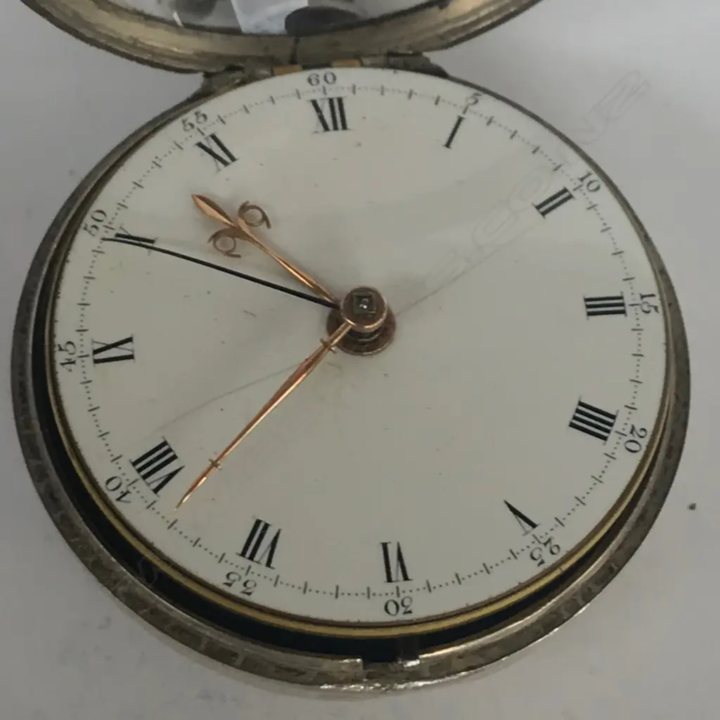 19thC silver pair case pocket watch by John Wightwick, London, converted from verge with centre seconds added, Image 1++