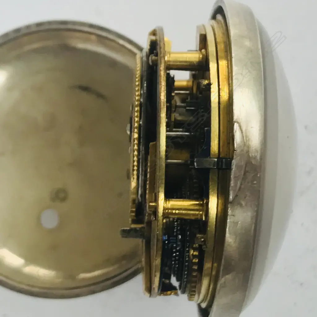 19thC silver pair case pocket watch by John Wightwick, London, converted from verge with centre seconds added, Image 1++