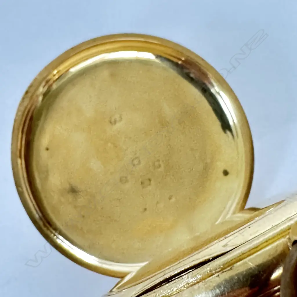 18ct gold half hunter pocket watch by the prominent maker Usher & Cole, London, number 28446, Image 1++