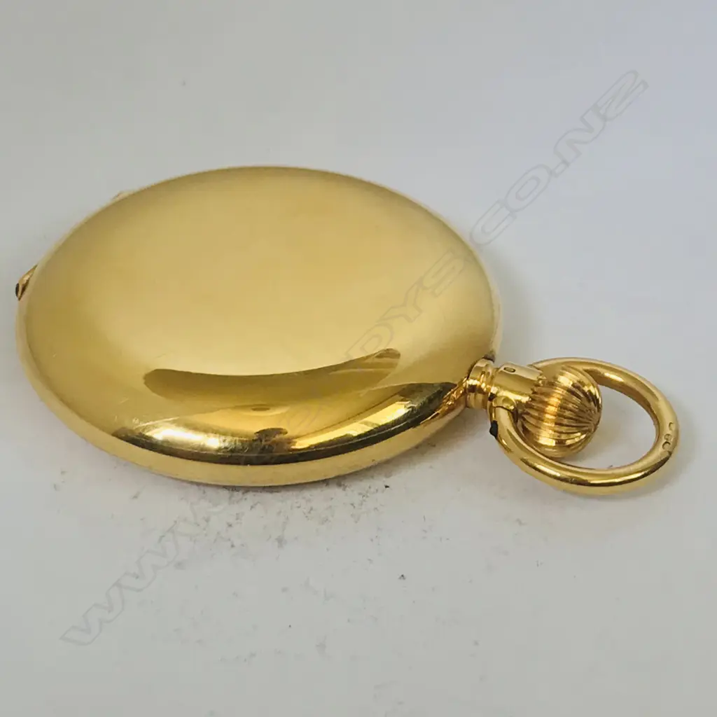18ct gold hunter cased pocket watch signed 'Baume, Longines', Image 1++