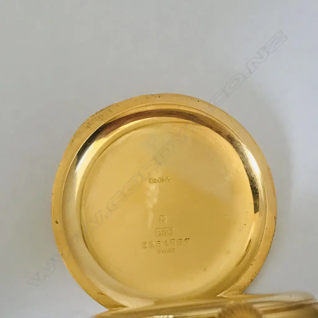 18ct gold hunter cased pocket watch signed 'Baume, Longines', Image 1++