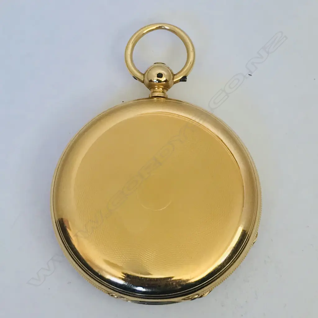 Fine Victorian 18ct gold hunter pocket watch with up/down dial, by Richard Peardon, London, Image 1++