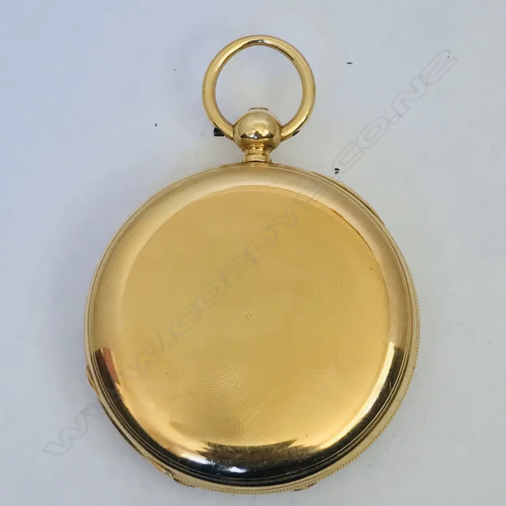 Fine Victorian 18ct gold hunter pocket watch with up/down dial, by Richard Peardon, London, Image 1++